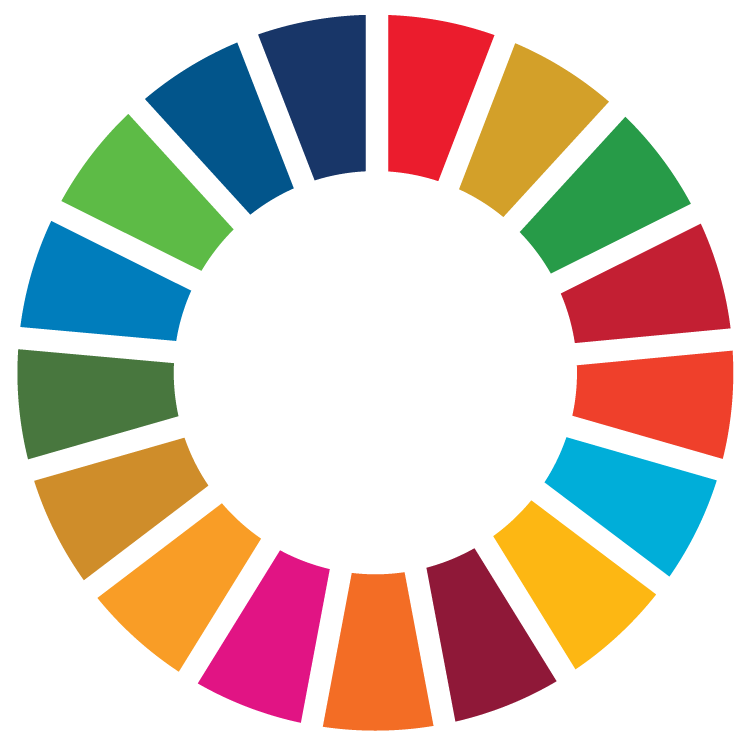 A circle made of the SDG colors.